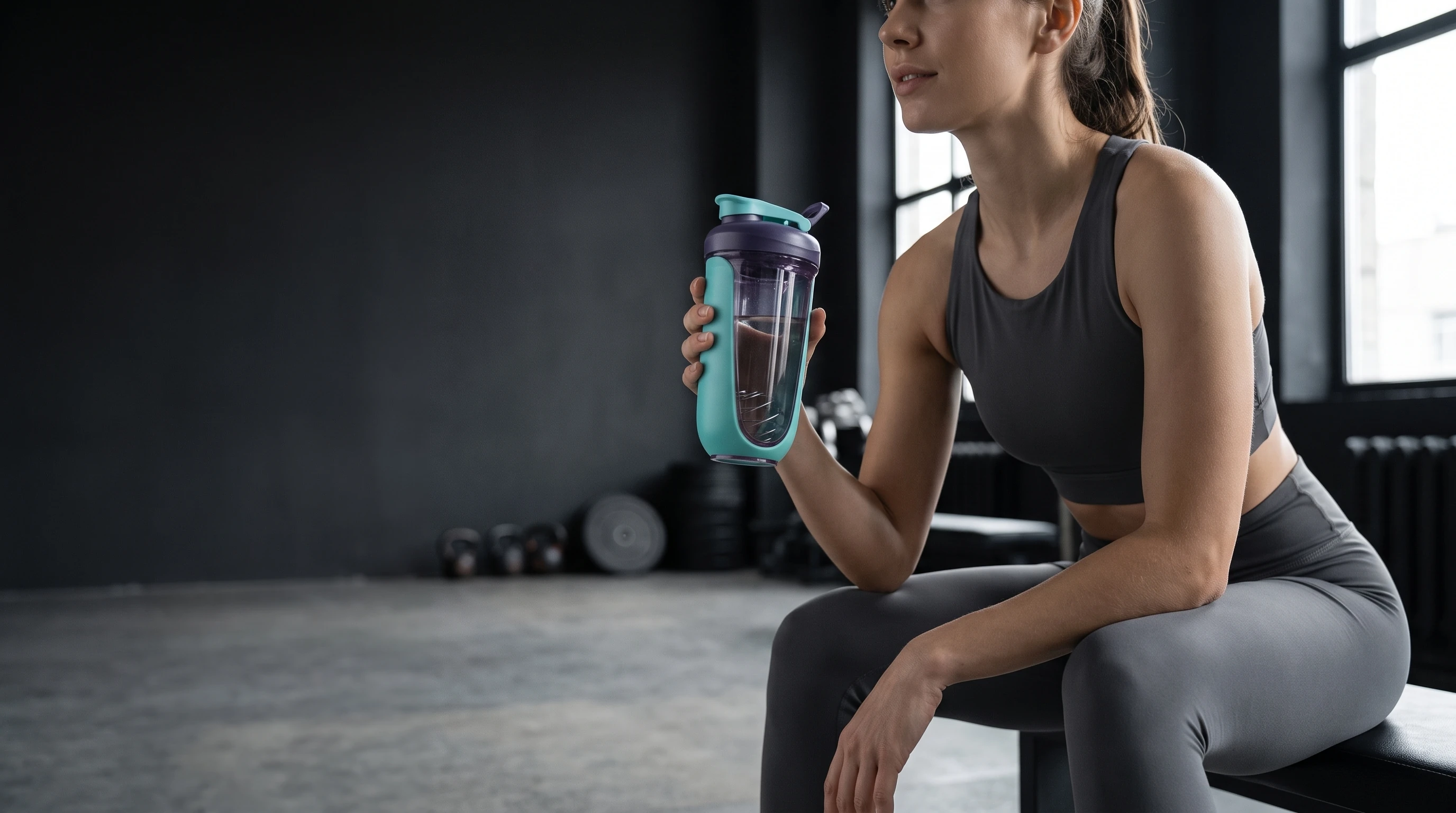 Athlete resting with a Vortex shaker